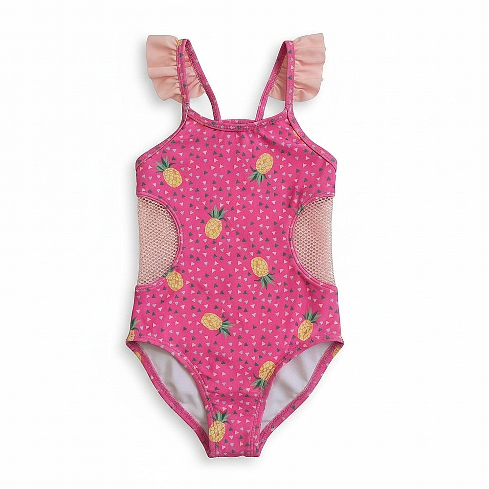 NWT! Dot Dot Smile Girls Pink Pineapple Print One-Piece Swimsuit